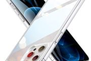 lass Case Compatible with iPhone 12 Pro Max Scratch-Resistant Tempered Glass Shock-Absorbing Flexible Frame Clear