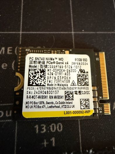 2 X Wd Sn740 512gb Nvme Ssd M.2 2230