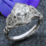 Vintage Style Crystal Silver Ring Image 2