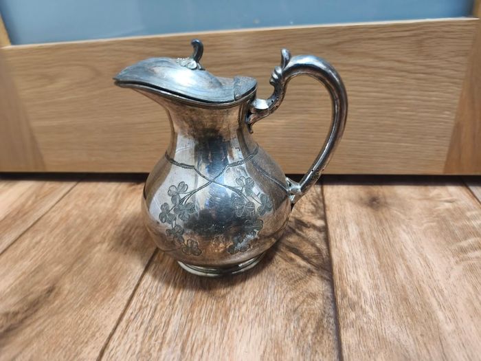 Silver Plated Teapot Vintage Engraved Floral Antique Rustic Decor Victorian Jug Coffee Pot