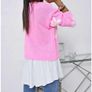 Women's pink floral sweater size uni Image 2