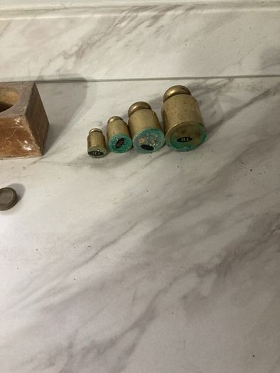 antique vintage brass weights