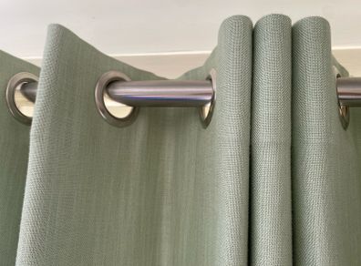 curtains pale green