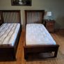 2 single beds with mattresses Image 3