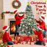 Artificial Christmas Tree, 6FT Holiday Xmas Tree 1400 Branch Tips, Image 3
