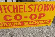 Mitchelstown hay barn advertising,sign by currans of Clonmel,,original ,came out of the offices in mitchelstown branch ,,,few marks  ,lovely advertising display item, for any garage ,man cave or personal collection, sold as is