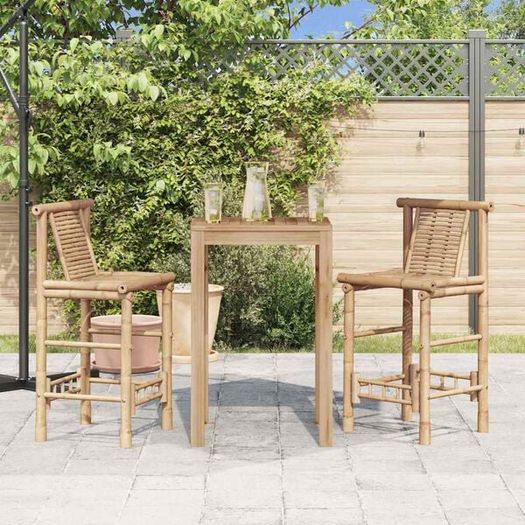 Bar Stools Set Bamboo (2pcs)