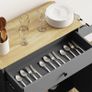 Grey Kitchen Trolley on Wheels, Kitchen Island with Drawer, Adjustable Shelf, Spice Rack & Towel Holder Image 4