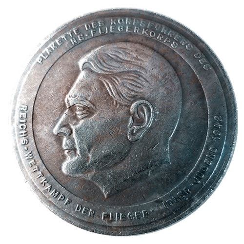 Ww2 Mark German Coin  Hitler Luftwaffe Swastika Nazi Warplane  Reichsmark