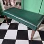 Library footstool Vintage faux racing green fauzx lea5her long footstool Image 7