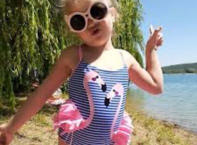 Power Flower kids Girls flamingo swimsuit Age 2-4 BNWT