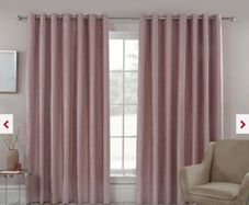 Rose pink blackout thermal curtains.