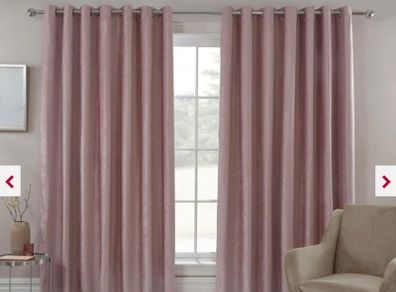 Rose pink blackout thermal curtains.