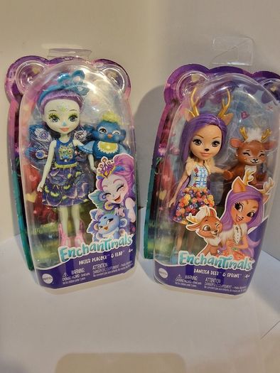 2x New Enchantimals Dolls (Danessa Deer & Patter Peacock) - Unopened