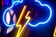 Neon Sign, Acrylic Cloud Lightning Led Neon Light Wall Light Led Wall Decor, Battery or USB Powered Light Up Acrylic Neon Sign for Bedroom, Kids Room, Bar, Party, Christmas