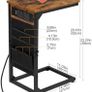 C Shaped Side Table Set with Charging Station Image 2