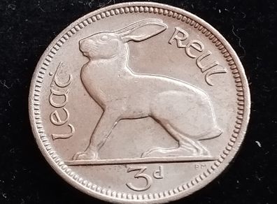 Ireland - 1966 - 3 Pence - Hare - UNC - KM.12a - [2230]