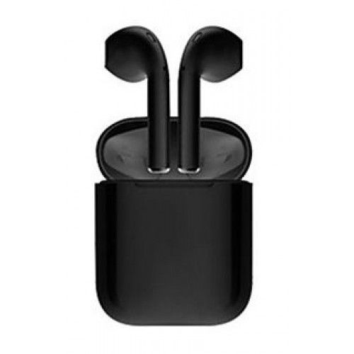 08446 i12 TWS Black Universal Bluetooth Earbuds With Charging Dock