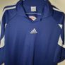 Vintage adidas schwans cup football polo shirt 2003 size large ptp 20" navy in excellent condition Image 3