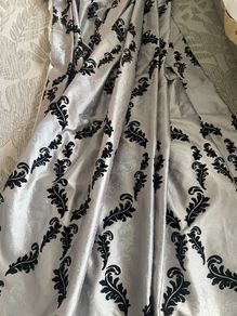 Grey and black curtains