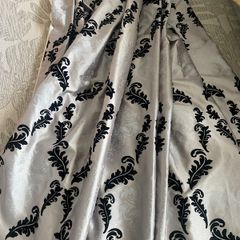 Grey and black curtains