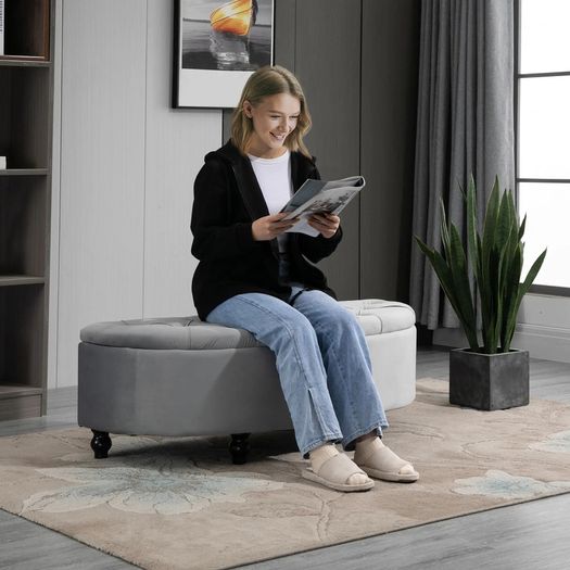 Velvet Storage Bench