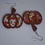 Fall Glitter Resin & Wood Pumpkin Earrings Image 8