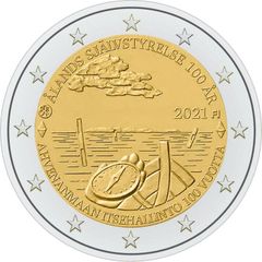 Finland 2 Euro Commemorative Coin 2021 - Aland Autonomy. UNCIRCULATED.