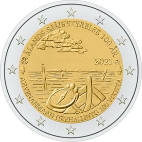 Finland 2 Euro Commemorative Coin 2021 - Aland Autonomy. UNCIRCULATED.