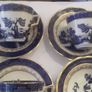 a antique 5 peice blue and white coffee set cups and sausers by royal doulton Image 2