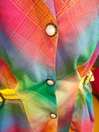 Vintage rainbow plaid blazer