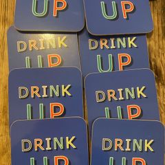 8 x new Coasters blue colourful