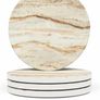 Homeware Marble Coasters Set of 4 - Stunning Ceramic Coaster in Gloss/Matte Finish | Elegant Stone Coasters with Anti-Slip Cork Bottom for Mugs and Glasses (MULTIPLE STYLES, SEE PHOTOS) Image 4