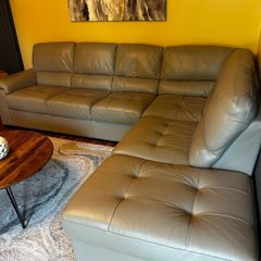 Corner leather sofa