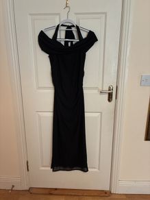 Full length black evening gown