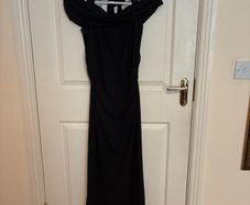 Full length black evening gown