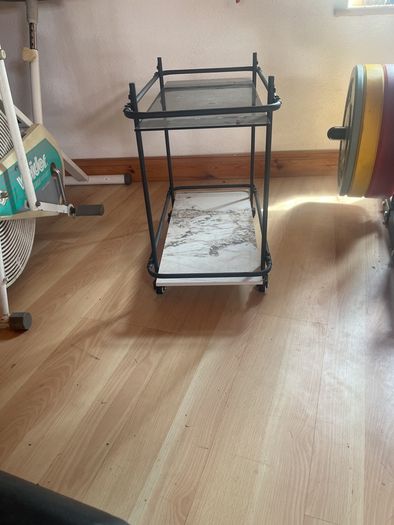 Marble and glass bar cart