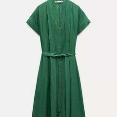 Green shirt dress