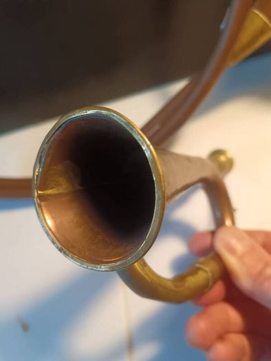 A Pair of Copper and Brass Horns