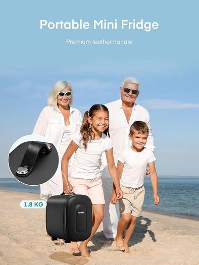 Mini Fridge Portable, 5 Liter/6 Cans Small Fridge Cooler & Warmer, Quiet, DC/AC Power, Cmpact Mini Fridge for Bedrooms, Office, Skincare, Car, Travel, Black