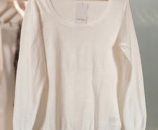Camaieu Light Jumper Scoop Neck in cream s. XL