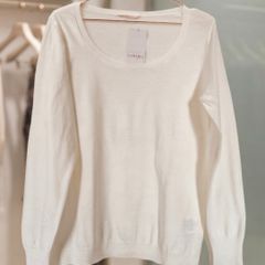 Camaieu Light Jumper Scoop Neck in cream s. XL