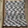 Handknit super cosy and soft baby blanket grey white mix Image 2