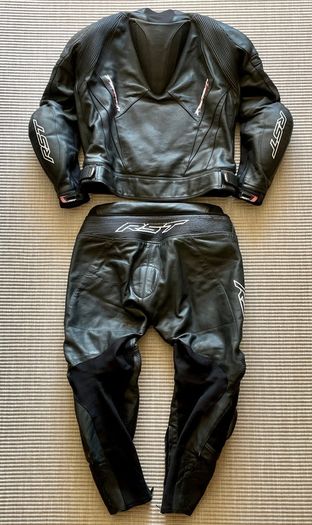 RST Tractech Evo 3 leather motorcycle jacket and pants