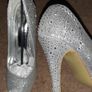 BRAND NEW Diamante encrusted silver shoes, Size 7 Image 3
