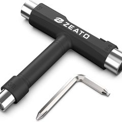 All-In-One Skate Tools Multi-function Portable Skateboard T Tool Accessory with T-type Allen Key and L-type Phillips Head Wrench Screwdriver