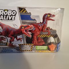 NEW ZURU Robo Alive Rampaging Raptor - Robotic Dinosaur Toy (Red/Blue)