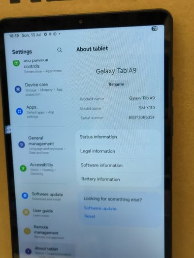 SAMSUNG Galaxy Tab A9 SM-X110 64GB Storage, 4GB RM 8.7" Display Used (2023)