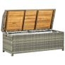 Garden Storage Bench 120 cm Poly Rattan Grey Image 7