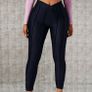 Navy  Asymmetrical Waist Ruched Bum Seam Leggings, size 10 Image 6